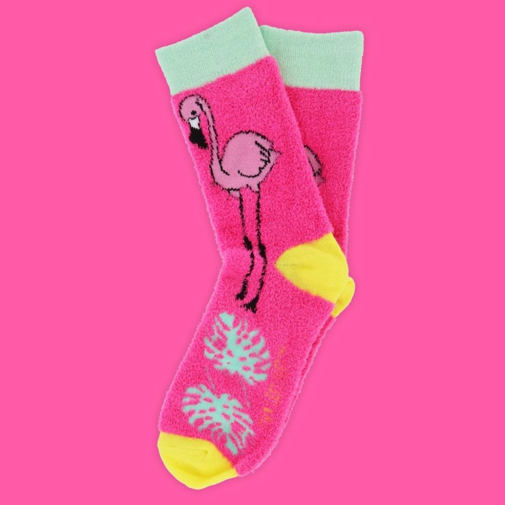 Super Soft Fuzzy Socks Flamingo